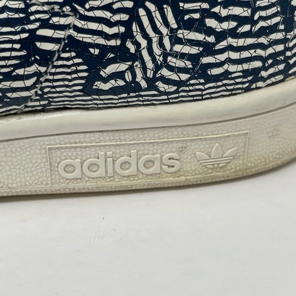 Adidas Stan Smith Shoes Womens 7.5 Navy Blue Collegiate‎ Crackle Stripe Sneakers - Picture 9 of 15